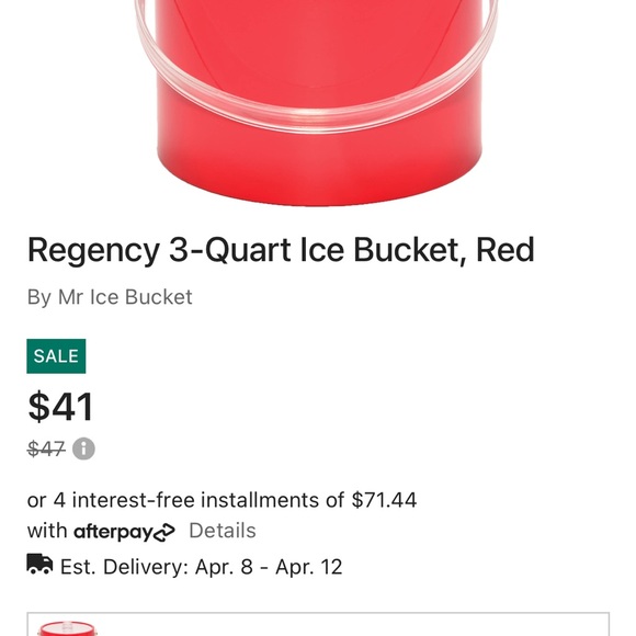 Red Ice Bucket - Picture 2 of 6